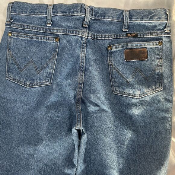 Wrangler Vtg Cowboy Cut Jeans Mens 36X32 Blue Dark Denim Slim Fit Rodeo MWZ 36 - Picture 6 of 6